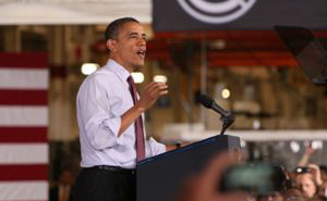 US-Prsident Barack Obama besucht amerikanische Daimler-Tochter in Michigan