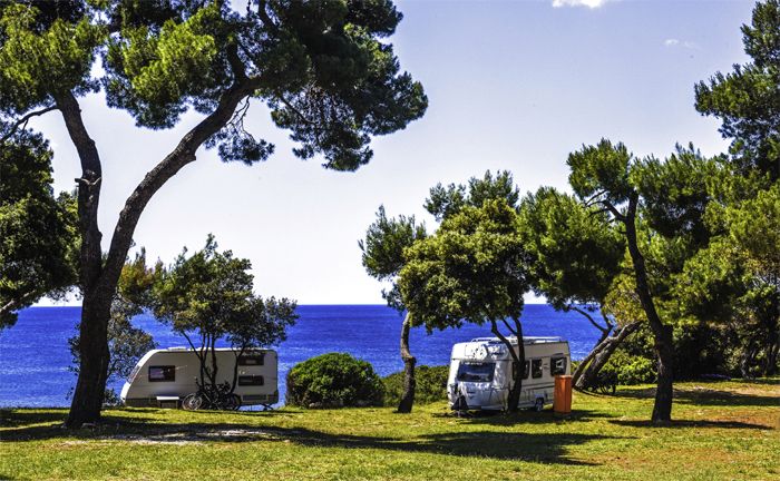 Campingplatz am Mittelmeer