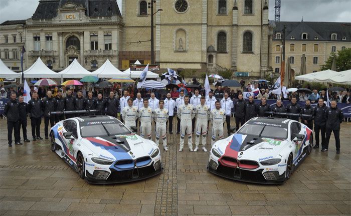 Le Mans, BMW Team MTEK, BMW M8 GTE: Tomczyk, Catsburg, Eng (No 81); Farfus, Da Costa, Sims (No 82)