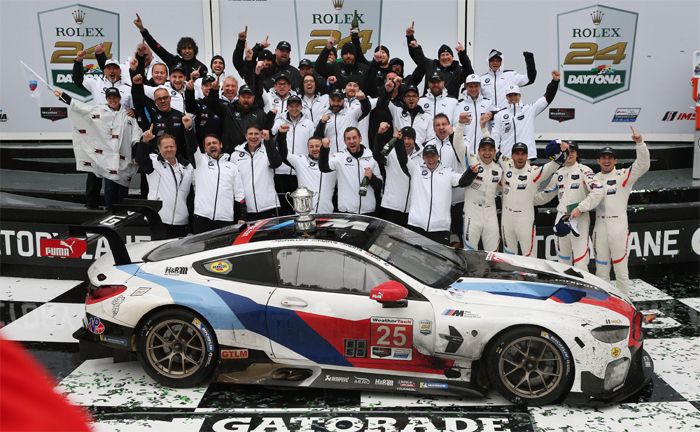 IMSA, 24-Stunden Daytona: Sieger GTLM class Team, Colton Herta (USA), Connor De Phillippi (USA), Augusto Farfus (BRA), Philipp Eng (AUT) und BMW Team RLL