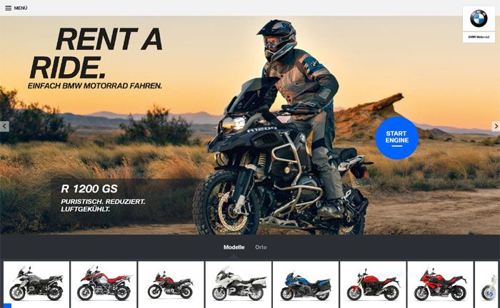 BMW Motorrad Kurzzeit-Mietservice "Rent A Ride"