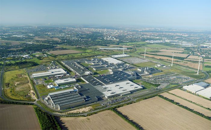 Luftaufnahme des BMW Group Werks Leipzig