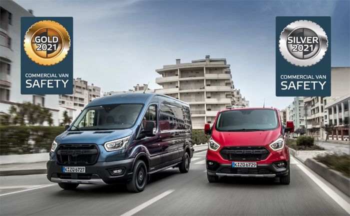 Ford Transit und Transit Custom mit Top-Ergebnissen bei Euro NCAP-Bewertung