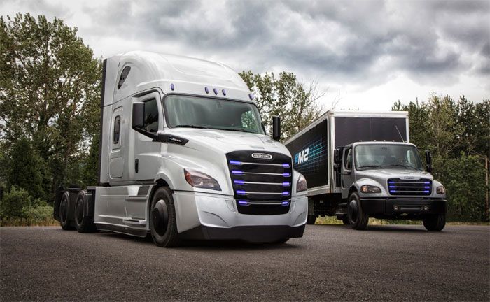 Elektro-Lkw Freightliner eCascadia und Freightliner eM2