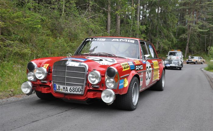 AMG 300 SEL 6.8 (W 109), authentische Replika des Renntourenwagens von 1971, bei der Arlberg Classic 2013