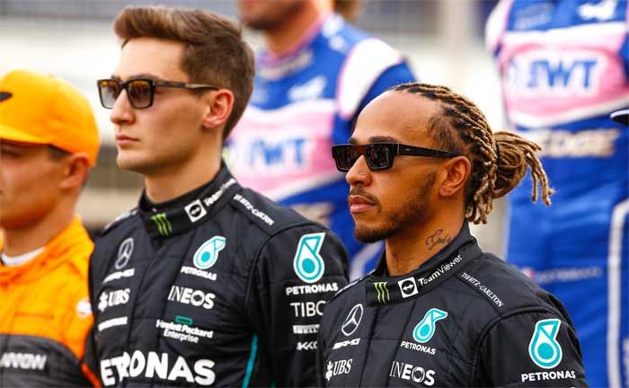 Formel 1, Lewis Hamilton und George Russell beim groen Preis von Bahrain: 