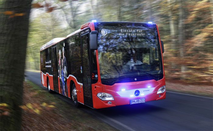 Mercedes-Benz Citaro LE , Busunternehmen regiobus Potsdam Mittelmark GmbH; Daten: 260 kW (354 PS), 7,7 L Hubraum, 6-Gang Automatikgetriebe, Sideguard Assist, LED-Scheinwerfer