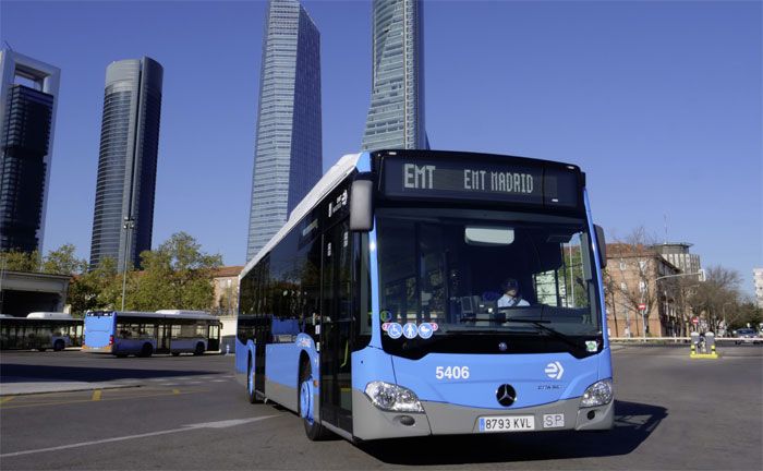 672 mit Erdgas betriebene Mercedes-Benz Citaro NGT beim Verkehrsbetrieb EMT Madrid im Einsatz