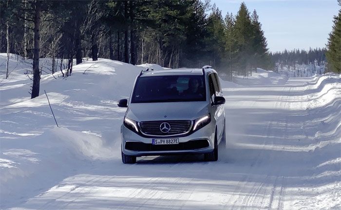 Mercedes-Benz EQV bei der Wintererprobung am Polarkreis