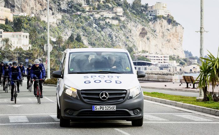 Mercedes-Benz eVito beim "Laureus Sport for Good Ride" in Monaco
