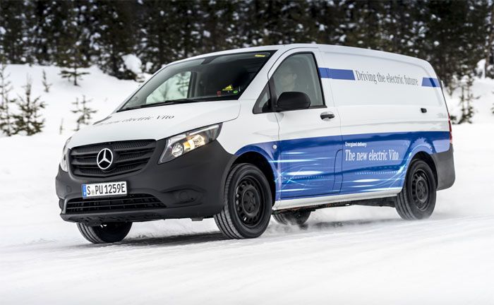 Mercedes-Benz eVito bei der Wintererprobung in Schweden