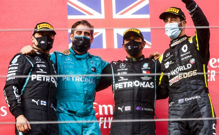 Formel 1, Großer Preis der Emilia Romagna: Lewis Hamilton und Valtteri Bottas (Mercedes-AMG Petronas Motorsport)