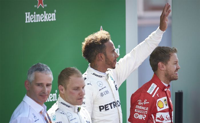 Groer Preis von Italien 2017: Lewis Hamilton, Valtteri Bottas, Sebastian Vettel