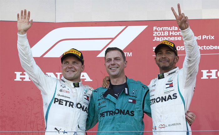 Formel 1, Groer Preis von Japan: Lewis Hamilton, Valtteri Bottas (Mercedes-AMG Petronas Motorsport)