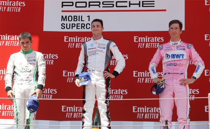 Porsche Supercup, Barcelona: Ayhancan Gven (TR), martinet by ALMERAS, Julien Andlauer (F), BWT Lechner Racing, Michael Ammermller (D), BWT Lechner Racing