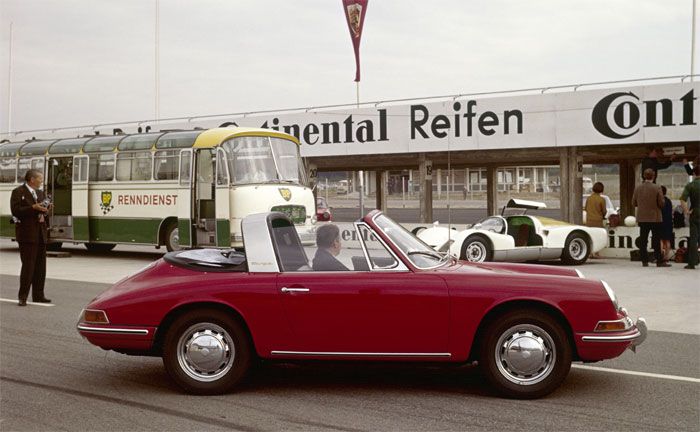 Porsche Typ 911 2,0 Targa, Mj. 1967 am Hockenheimring