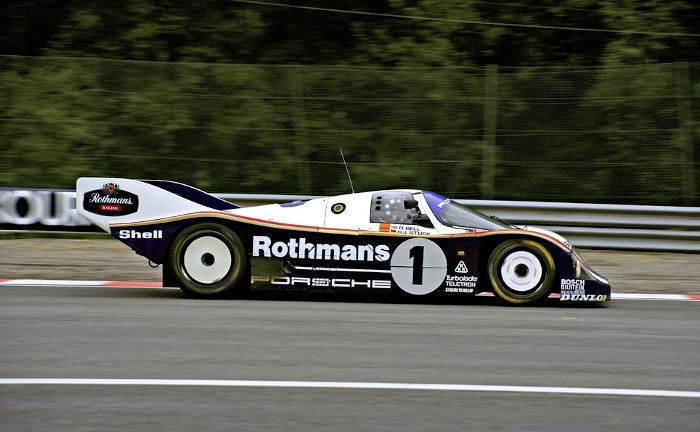Porsche Typ 962 C in Monza 1986 mit Hans-Joachim Stuck und Derek Bell