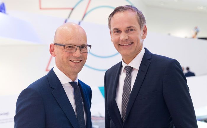 Oliver Blume, Vorstandsvorsitzender von Porsche, und Hugo-Boss-CEO Mark Langer