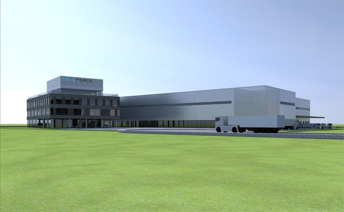 Visualisierung des Produktionsstandorts der Cellforce Group GmbH in Reutlingen-Nord/Kirchentellinsfurt (Quelle: Porsche)