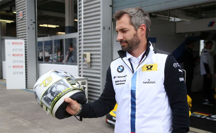 Lausitzring: 2018. Timo Glock (BMW Motorsport) special edition helmet "Hockenheim 2018" 