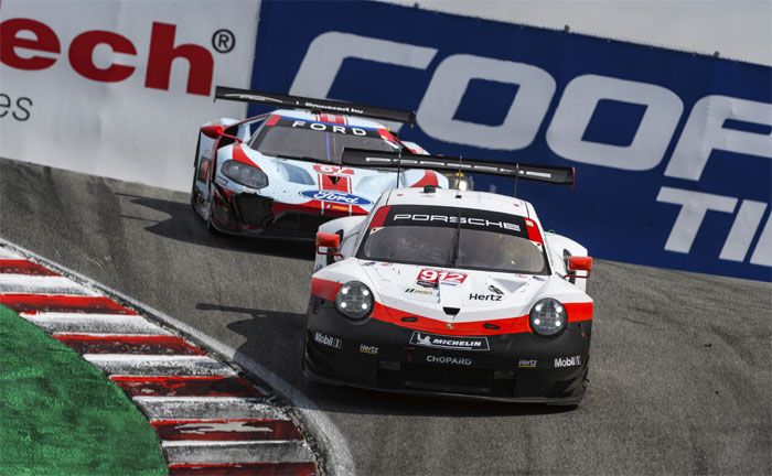 Porsche 911 RSR (912), Porsche GT Team: Earl Bamber (NZ), Laurens Vanthoor (B) in Laguna Seca