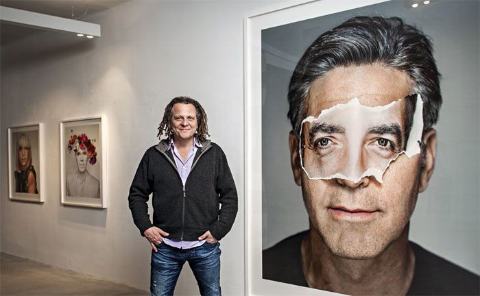 Star-Fotograf Martin Schoeller vor seinem Portrt von George Clooney