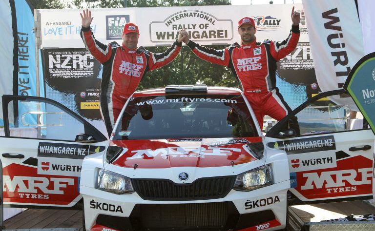 KODA bei der Rallye Whangarei 2017: Gaurav Gill (rechts) und Beifahrer Stphane Prvot