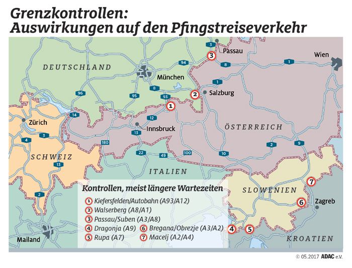 Grenzkontrollen: Auswirkungen auf den Pfingstreiseverkehr