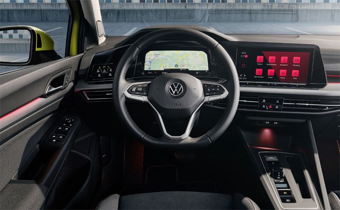 Digitales Cockpit im neuen VW Golf