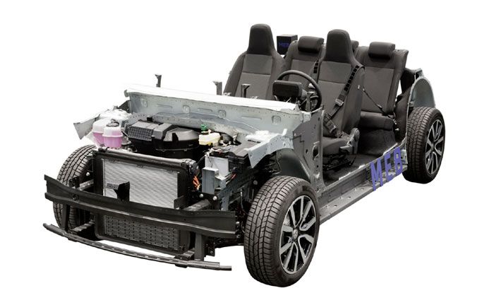 Rolling Chassis mit dem Modularen E-Antriebsbaukasten (MEB) - Erste reine Elektro-Plattform für Volumenmodelle