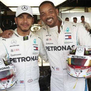 Formel 1, Großer Preis von Abu Dhabi: Lewis Hamilton (Mercedes-AMG Petronas Motorsport) und Will Smith