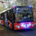 Mercedes-Benz Citaro LE , Busunternehmen regiobus Potsdam Mittelmark GmbH; Daten: 260 kW (354 PS), 7,7 L Hubraum, 6-Gang Automatikgetriebe, Sideguard Assist, LED-Scheinwerfer