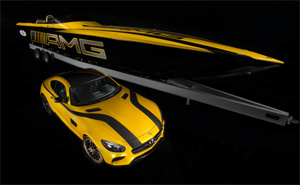 Mercedes-AMG GT S und Cigarette 50 Marauder