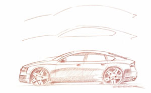 Audi A5 Sportback Zeichnung