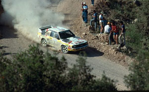 Audi Sport quattro im Rallyeeinsatz