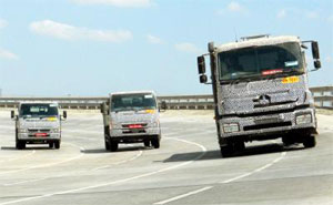 Prototypen eines BharatBenz Lkw