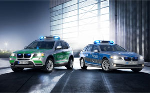 BMW X3 und 5er Touring Polizei-Einsatzfahrzeuge