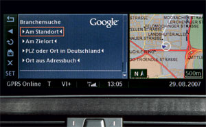 BMW ConnectedDrive: Google Branchensuche