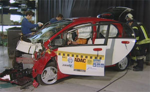 Mitsubishi iMiEV im Crashtest