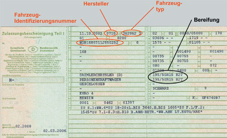 Fahrzeugschein