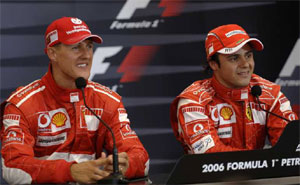 Michael Schumacher and Felipe Massa