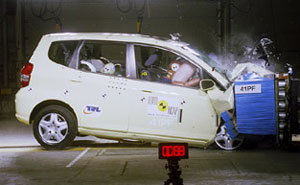 Honda Jazz im EuroNCAP-Crashtest