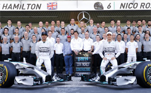 Groer Preis von Abu Dhabi 2014: Hamilton, Rosberg