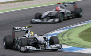 GP Deutschland 2010: Nico Rosberg vor Michael Schumacher