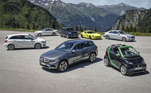 Silvretta E-Auto Rallye 2015: Mercedes-Benz und smart auf e-Mission im Montafon