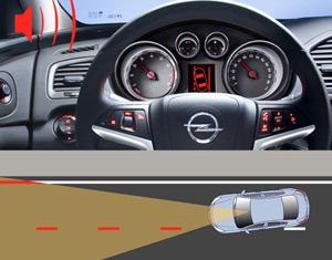 Opel-Eye mit Doppelfunktion informiert über Tempolimits und Spurabweichung