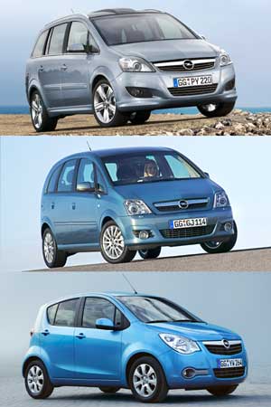 Opel fr Zafira, Meriva und Agila