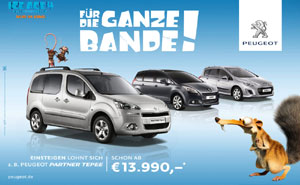 Peugeot Family-Sondermodelle und Ice Age 4