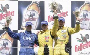 Porsche Carrera Cup Deutschland 05-Nrburgring 2005 Siegerehrung Nicolas Armindo / Christian Menzel / Richard Lietz