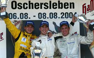 (v. l. r. Richard Lietz, Mike Rockenfeller, Hannes Lachinger